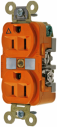 Isolated Ground Duplex Receptacle, 15A 125V, Orange, 3.28 Inch
