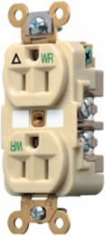 Weather Resistant Duplex Receptacle, 15A 125V, 2-Pole 3-Wire, Ivory