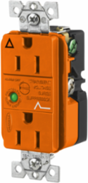 Surge Protective Duplex Receptacle, 15A 125V, Isolated Ground, Orange