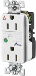 Duplex Receptacle 15A 125V with Light & Alarm, 5-15R, White