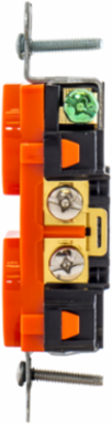 Heavy Duty Duplex Receptacle 20A 125V Isolated Ground Orange