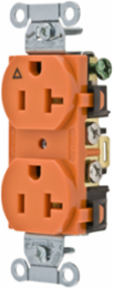 Heavy Duty Duplex Receptacle 20A 125V Isolated Ground Orange