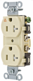Tamper Resistant Duplex Receptacle, Isolated Ground, 20A 125V, Ivory