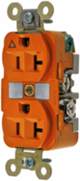 Isolated Ground Duplex Receptacle, 20A 125V, 3-Wire, Orange