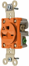 Isolated Ground Receptacle 2-Pole 3-Wire 15A 250V Orange 3.28 x 1.62 x 1.19 Inch