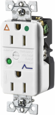 Hospital Grade Surge Suppression Receptacle, Isolated Ground, 15A 125V, 5-15R