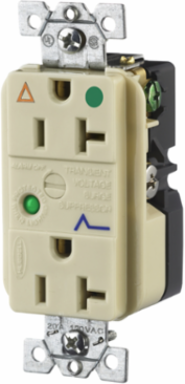 SPIKESHIELD Hospital Grade Surge Suppression Receptacle 20A 125V 5-20R Ivory