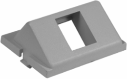 1-Port Angled Keystone Module, Gray, 1.5 Unit, Molded ABS, 3.5 Inch Width
