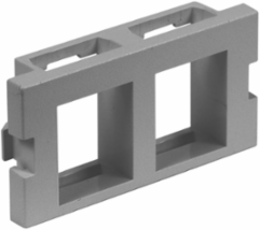 2-Port Flat Keystone Audio/Video Unloaded Module, 3.4 Inch Width, Gray