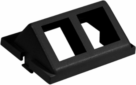 2-Port Keystone Angled Module, 1.5 Unit, Black, ABS Material