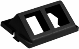 2-Port Keystone Angled Module, 1.5 Unit, Black, ABS Material