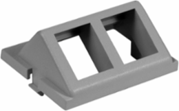 2-Port Keystone Angled Module, 1.5 Unit, Gray, Molded ABS Construction
