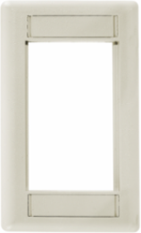 1-Gang Front Loading Module Frame, Light Almond/Office White, High-Impact Thermoplastic