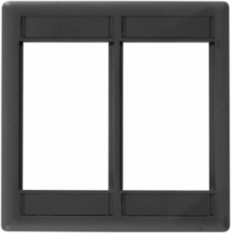 INFINe Station Double-Gang Modular Plate Frame, Black, 6 Inch Width, Accepts 6 Units
