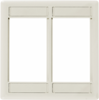 Front Loading Module Frame, 2-Gang, Light Almond/Office White, 4.500 Inch Width