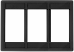 iStation Module Frame, 3-Gang, Front Loading, Black, 7.8 Inch Width