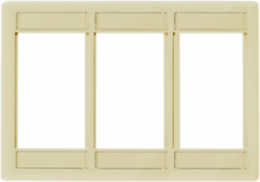 iStation Plate Module Frame, 3-Gang, 3-Unit, Ivory, 7.800 Inch Width