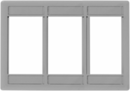 iStation 3-Gang Plate Module Frame, Gray, 7.800 Inch Width