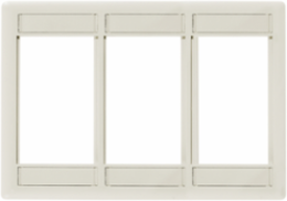 Front Loading Module Frame, 3-Gang, 3-Unit, 4.500 Inch, Light Almond/Office White
