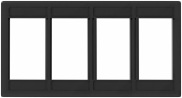 iStation Module Frame Plate, 4-Gang, Black, 5.1 Inch Width