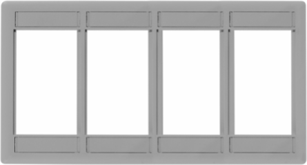 iStation Module Frame Plate 4-Unit Gray 7.8 Inch Width