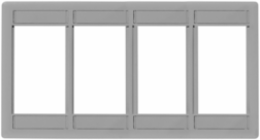 iStation Module Frame Plate 4-Unit Gray 7.8 Inch Width