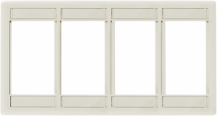 Front Loading Module Frame 4-Unit, 8 Inch, Light Almond/Office White