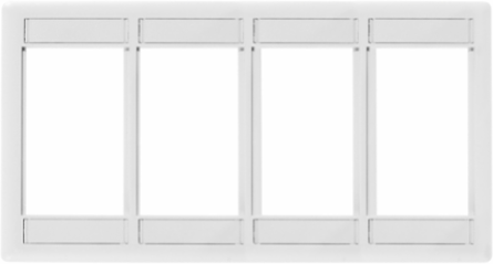 iStation Module Frame Plate 4-Unit White, 8 Inch Width, RoHS Compliant