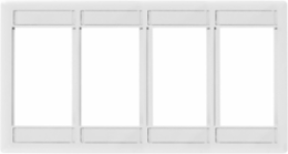 iStation Module Frame Plate 4-Unit White, 8 Inch Width, RoHS Compliant