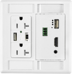 iStation Plate Frame 2-Gang 3-Unit Decorator Opening Ivory 5 Inch Width