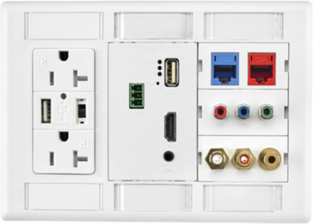 iStation Plate Frame 3-Gang Decorator Opening Electric Ivory 3.900 Inch Width