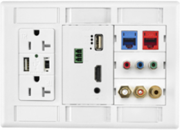 iStation Plate Frame 3-Gang Decorator Opening Electric Ivory 3.900 Inch Width