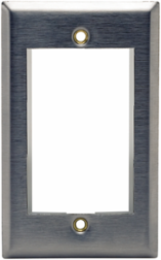 INFINe Station 1-Gang Modular Plate Frame, 3-Unit, Stainless Steel, 4 Inch Width