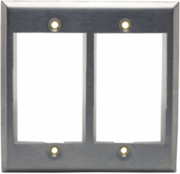 INFINe Station 2-Gang Modular Plate Frame, 6-Unit, Stainless Steel, 4.92 Inch