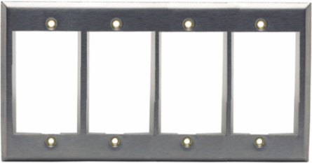 iStation Module Frame 4-Gang, 12-Unit, 4 Inch Width, Stainless Steel