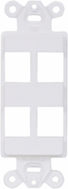 1-Gang 4-Port Blank Decorator Outlet Frame, White