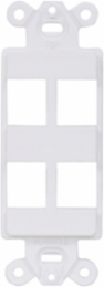 1-Gang 4-Port Blank Decorator Outlet Frame, White