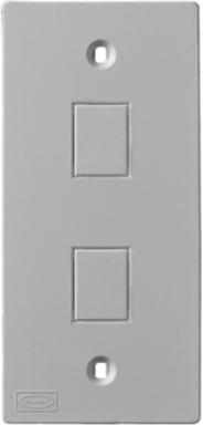 KP Faceplate 2 Jack, 1-Gang, 4 Inch, Non-Metallic, Gray