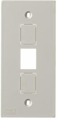 1-Gang Faceplate with 3 Jack Openings, Office White, Molded Construction