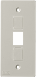 1-Gang Faceplate with 3 Jack Openings, Office White, Molded Construction