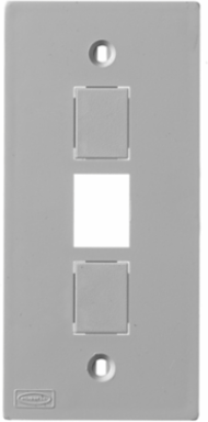 KP Faceplate 3 Jack, 1-Gang, 4 Inch, Gray, Molded Non-Metallic