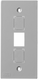 KP Faceplate 3 Jack, 1-Gang, 4 Inch, Gray, Molded Non-Metallic