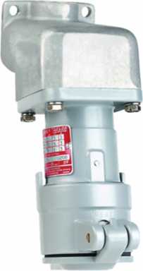 Aluminum 60 Amp Feed-Thru Receptacle, 3W 4P, 115/230VAC, Hub 1-1/4 Inch