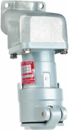 Aluminum 60 Amp Feed-Thru Receptacle, 3W 4P, 115/230VAC, Hub 1-1/4 Inch