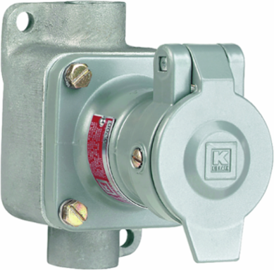 Aluminum 20 Amp Receptacle - 2W 3P Circuit - 115/230VAC @ 60Hz - Hub 1/2 Inch