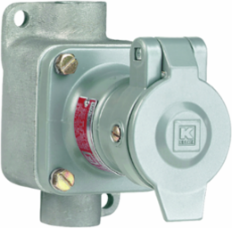 Aluminum 20 Amp Receptacle - 2W 3P Circuit - 115/230VAC @ 60Hz - Hub 1/2 Inch