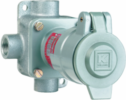Aluminum 30 Amp Receptacle - 2W 3P Circuit, Hub Size 3/4 Inch, 11.13 x 4.63 x 3.5 Inch