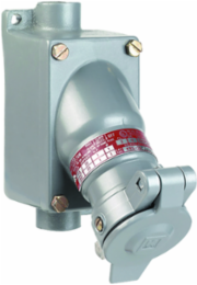 20 Amp Aluminum Feed-Thru Receptacle, Hub Size 3/4 Inch, NEMA 3, 4, 4X