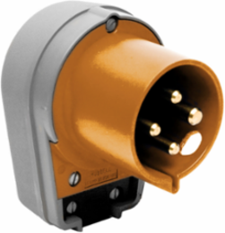 IEC Pin and Sleeve Male Plug 30A 125/250V 3-Pole 4-Wire Orange