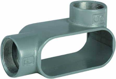 3 Inch L Hub Iron Conduit Body, Powder Epoxy Finish, Suitable for Wet Locations